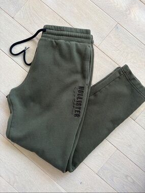 Hollister Men's Olive Green Fleece Joggers